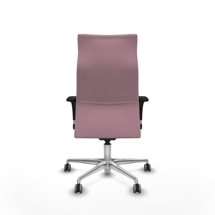 Piqueras Y Crespo Fauteuil Albacete, mécanisme Sincro, tissu Rose, base aluminium