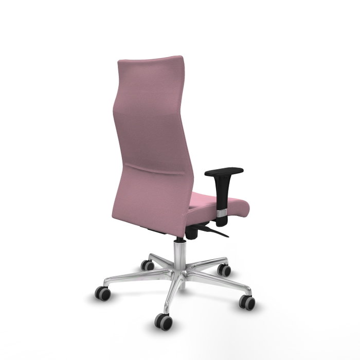 Piqueras Y Crespo Fauteuil Albacete, mécanisme Sincro, tissu Rose, base aluminium