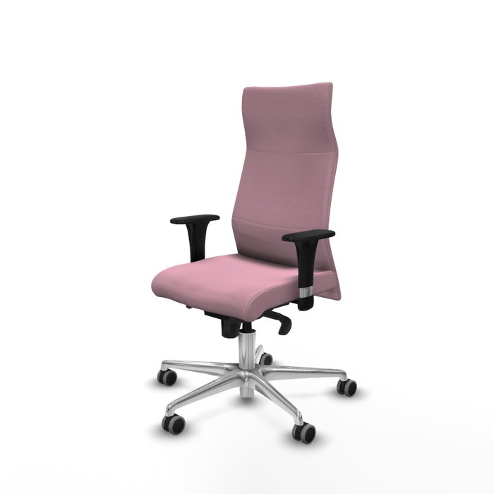 Piqueras Y Crespo Fauteuil Albacete, mécanisme Sincro, tissu Rose, base aluminium