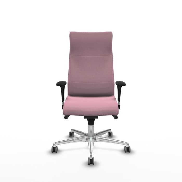 Piqueras Y Crespo Fauteuil Albacete, mécanisme Sincro, tissu Rose, base aluminium