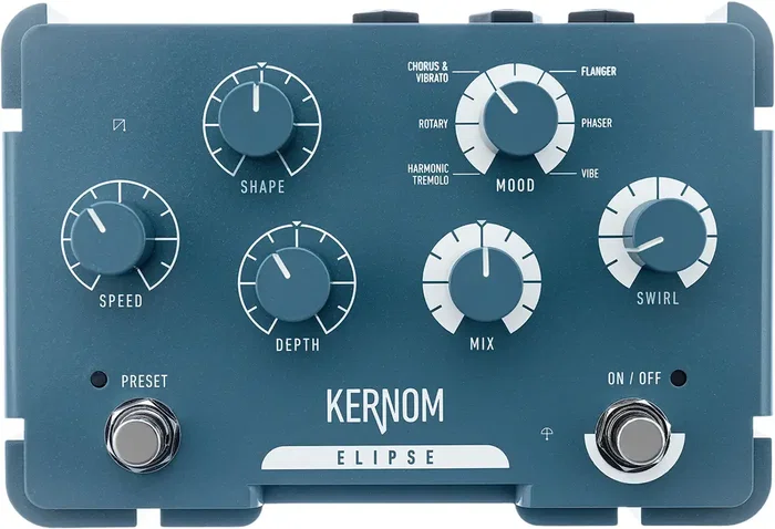 Kernom® Elipse Modulation Pedal Kernom - Effets Modulation Trémolo Vibrato Chorus Flanger Phaser Univibe avec MIDI