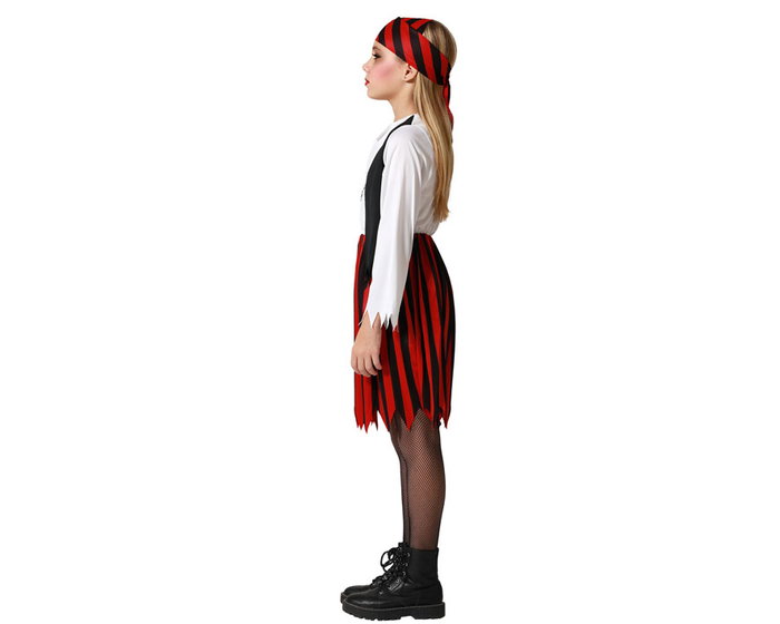 atosa Déguisement Pirate Rouge et Noir pour Fille