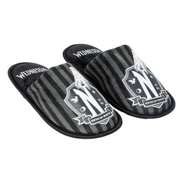 Cerdà Chaussons de maison ouverts Wednesday pour femmes - Taille 36/37 - Noir - Âge minimum conseillé : 3 ans
