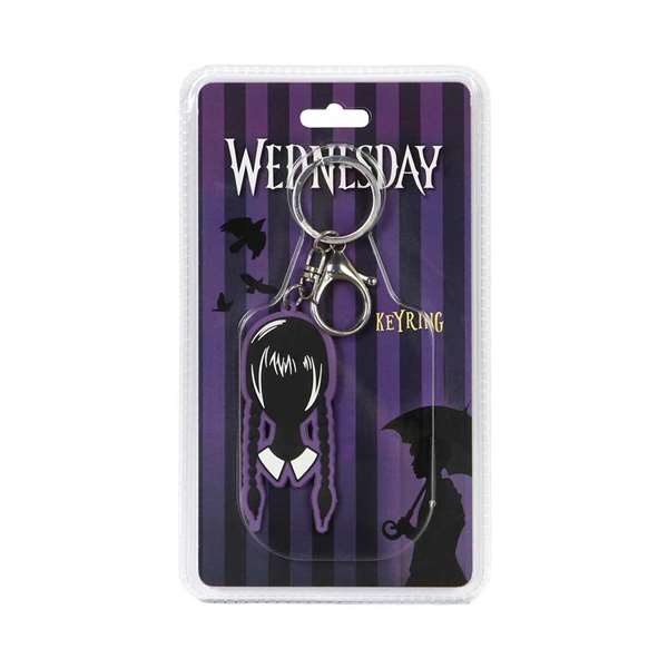 Karactermania Llavero Mercredi Addams Tête en PVC souple avec anneau métallique - 7,5 x 3,2 x 0,6 cm - Noir Karactermania Llavero Mercredi Addams Tête en PVC souple avec anneau métallique - 7,5 x 3,2 x 0,6 cm - Noir