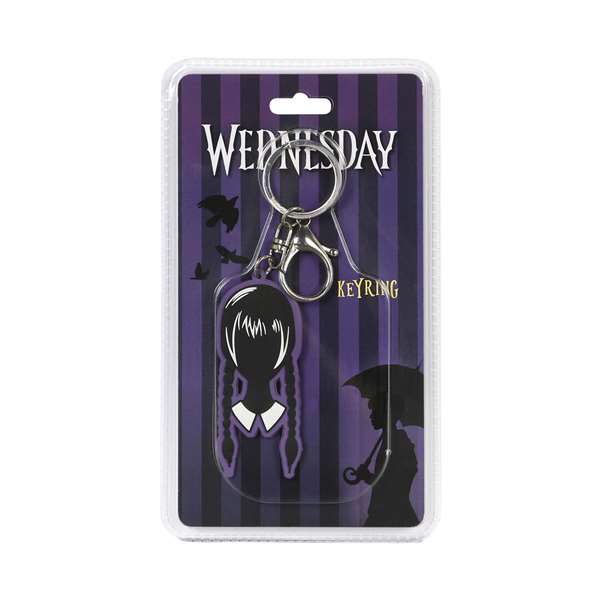 Karactermania Llavero Mercredi Addams Tête en PVC souple avec anneau métallique - 7,5 x 3,2 x 0,6 cm - Noir Karactermania Llavero Mercredi Addams Tête en PVC souple avec anneau métallique - 7,5 x 3,2 x 0,6 cm - Noir