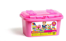Molto - Caisse de Blocs de Construction 35 Pièces, Jeu d'Éveil Enfant, Âge Recommandé 1 an et Plus, Instructions en Espagnol et Anglais