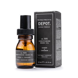 Depot - Huile à Barbe et Moustache No. 505, au Gingembre et Cardamome, pour Éclat et Douceur, 30 ml