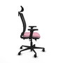Piqueras Y Crespo Haches Chaise de Bureau Rose et Noir avec Mécanisme Synchro/Traslack