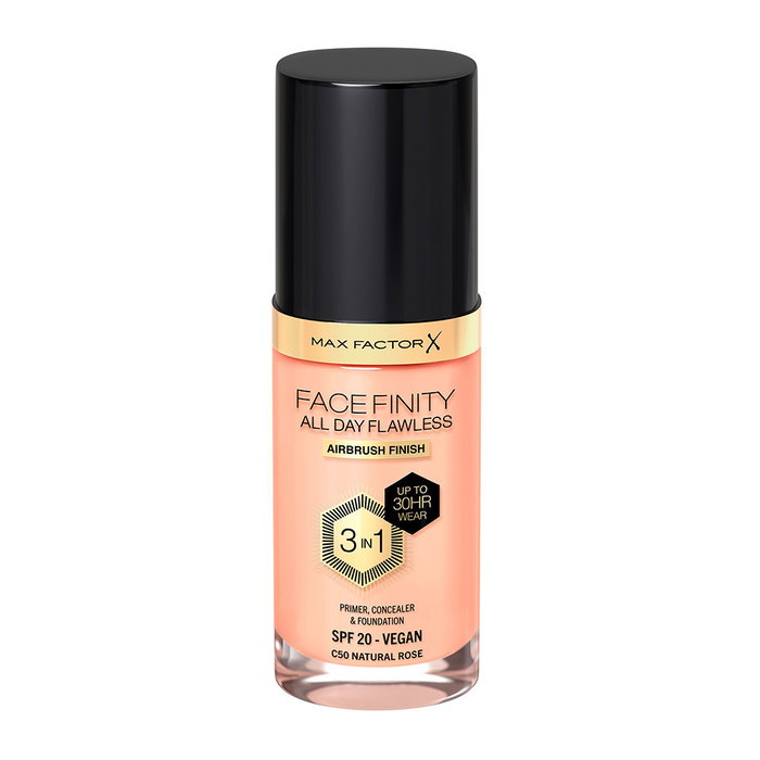 Max Factor FACEFINITY ALL DAY FLAWLESS Fond de teint 3 en 1 #C50-rose naturel 30 ml Vegan SPF 20