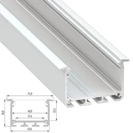 Profilé Aluminium Type INSO 2,02M - Anodisé Argent