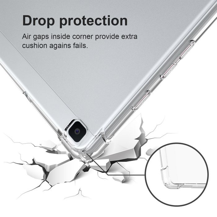 eSTUFF Coque souple transparente TPU de protection pour tablette Samsung Galaxy Tab A 8.0 (2019) - Protection complète des chocs, design léger et fin, accès aux ports