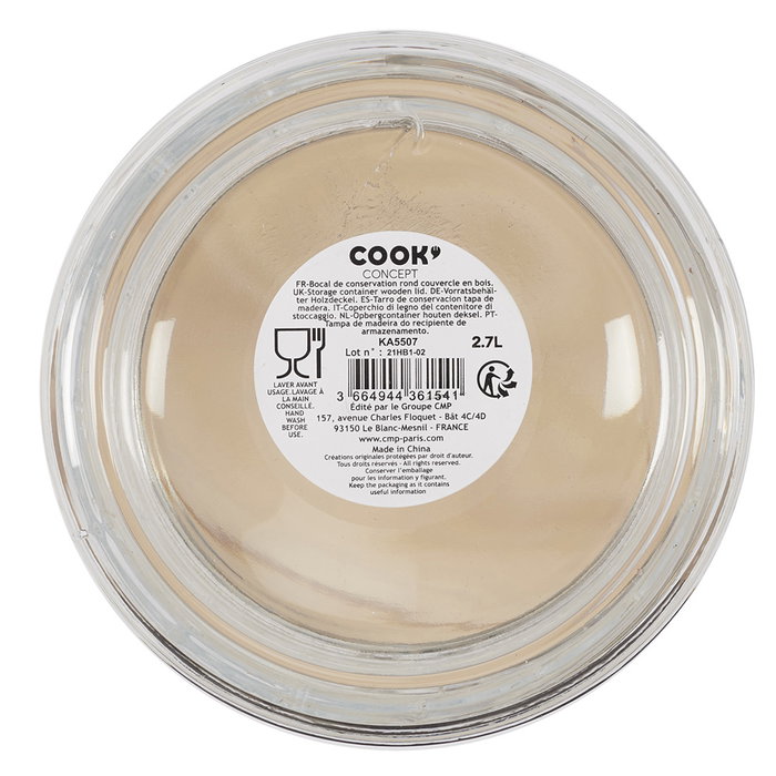 Cook Concept Bocal de conservation en verre 2,7 L Cook Concept Bocal de conservation en verre 2,7 L