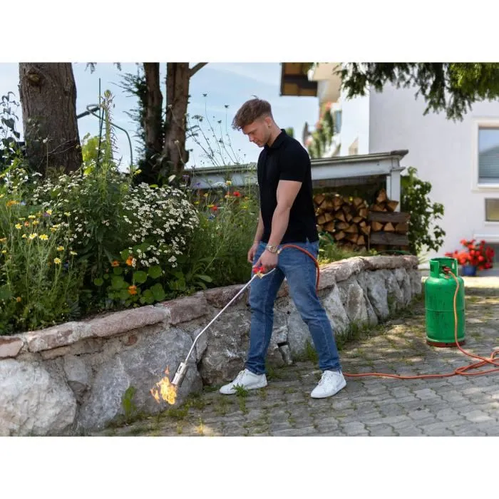 Rothenberger ROMAXI PREMIUM - Étancheur / Désherbeur thermique à gaz avec détendeur et tuyau 5m - 1060°C - Ø60 mm - Gris