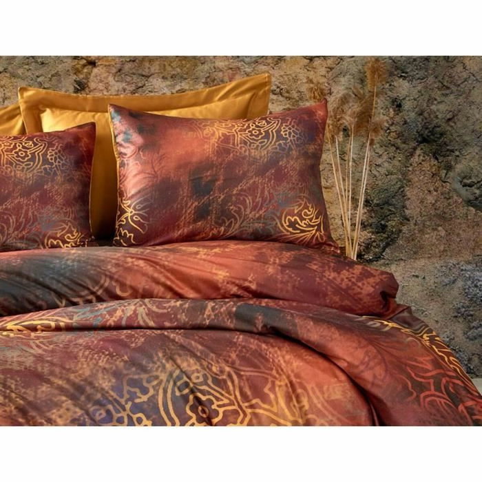 Forme Parure de couette Rouge et Or King Size