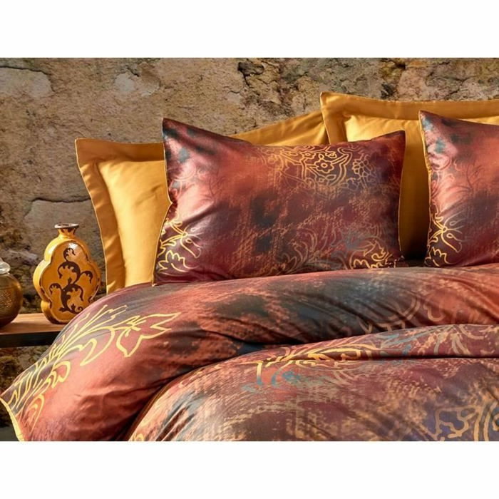 Forme Parure de couette Rouge et Or King Size