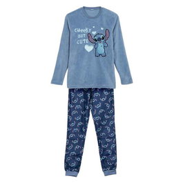 Cerdá Pyjama Long Homme ou Femme Coral en Polaire Fleece Stitch avec Motif Point de Chaînette, Taille XL, Bleu