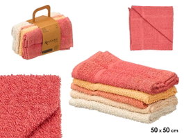 KINVARA Lot de 40 torchons de cuisine en coton 50x50 cm, Orange