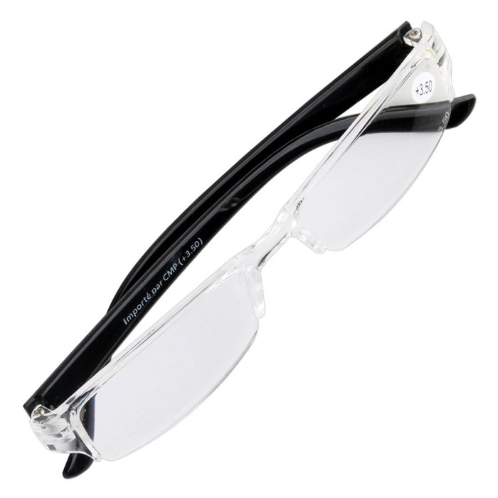 Entre Temps Lunettes de lecture avec étui, monture transparente et branches colorées Entre Temps Lunettes de lecture avec étui, monture transparente et branches colorées