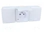 PAWBOL Socle d'alimentation AC blanc 2P+PE 16A 250V AC IP44