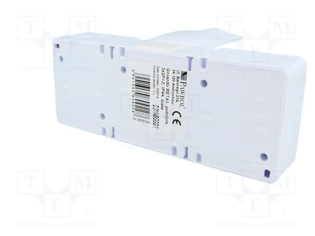 PAWBOL Socle d'alimentation AC blanc 2P+PE 16A 250V AC IP44