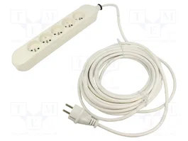 JONEX Rallonge réseau PRO 5 prises 3m blanc