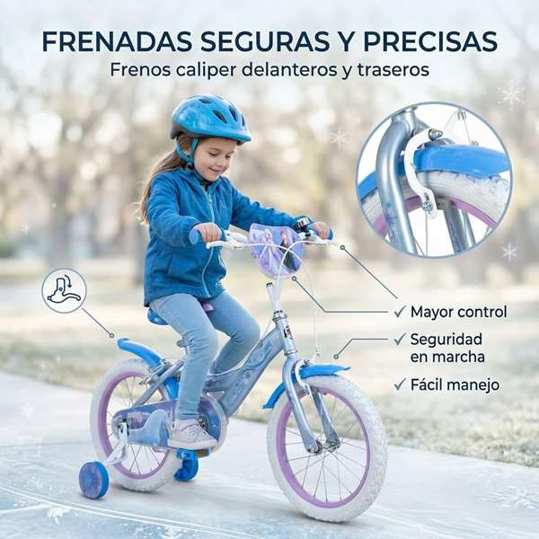 Huffy - Bicicleta frozen 16" - Vélos pour enfants de 5 à 8 ans (instructions en espagnol)