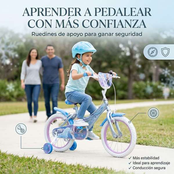 Huffy - Bicicleta frozen 16" - Vélos pour enfants de 5 à 8 ans (instructions en espagnol)