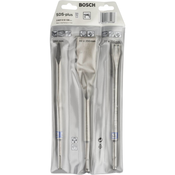 Bosch Jeu de 3 burins SDS plus Long Life