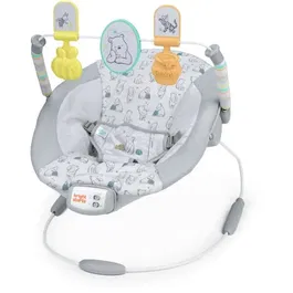 Bright Starts Transat bébé évolutif Disney Baby Winnie l'Ourson avec arche d'activités, jouets amovibles, vibrations et mélodies, siège déhoussable - De 0 à 6 mois