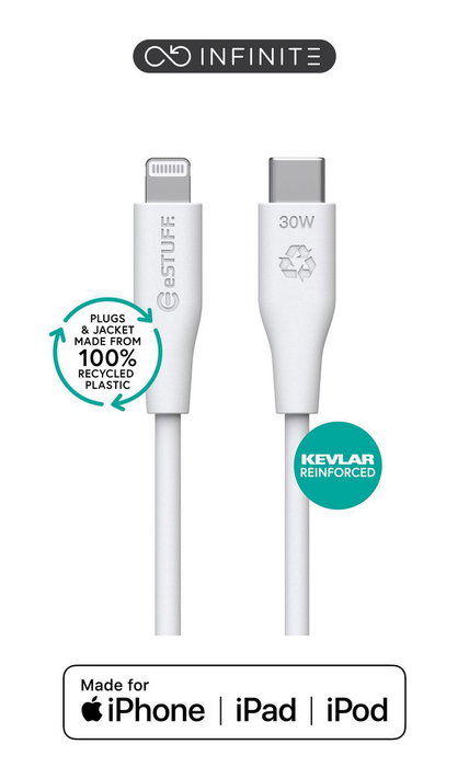 eSTUFF Câble USB-C vers Lightning INFINITE 1 m Blanc eSTUFF Câble USB-C vers Lightning INFINITE 1 m Blanc