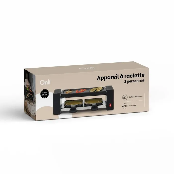 Onli Raclette ON1010N pour 2 personnes avec plaque grill Onli Raclette ON1010N pour 2 personnes avec plaque grill