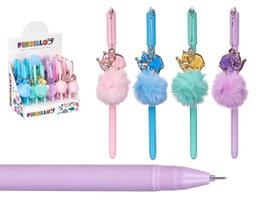 Pincello Stylo Pompon Éléphant Assorti 5x18x3 cm Plastique Métal Bleu Violet Rose Vert (Set de 48)