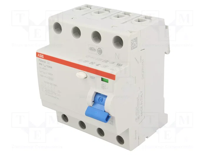 ABB Interrupteur différentiel RCD Type A 4P 40A 30mA ABB Interrupteur différentiel RCD Type A 4P 40A 30mA