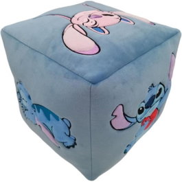 Stitch Coussin Cube Lilo & Stitch Bleu en Microfibre