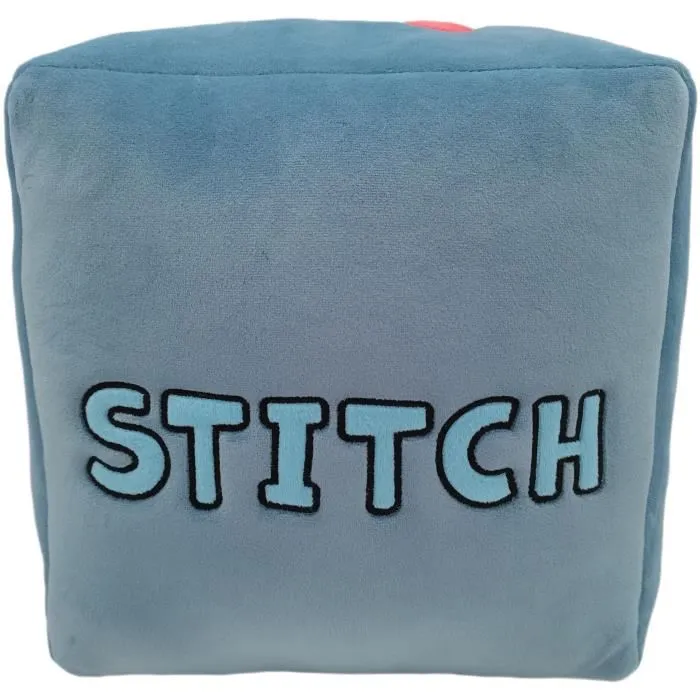 Disney - Coussin cube Lilo & Stitch en microfibre, décoration d'intérieur premium, 25 x 25 x 25 cm