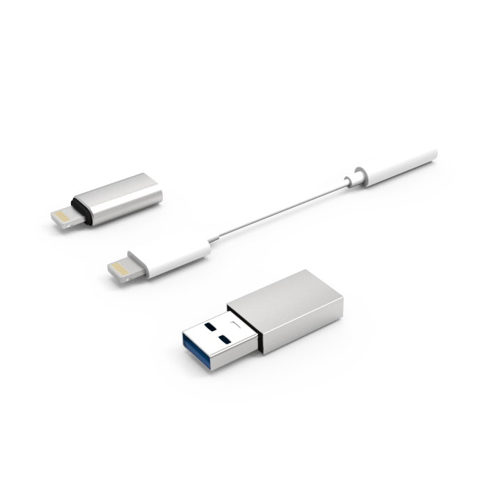 Coolbox Kit Conectividad iPhone iPad 3 Adaptateurs Lightning USB-C USB-A Jack 3.5mm