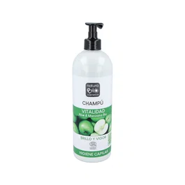NaturaBIO Cosmetics Shampooing Vitalité Aloe Vera et Pomme Bio 740 ml