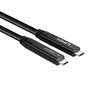 Lindy Câble Hybride USB-C USB 3.2 Gen 2 & DisplayPort 1.4 (10m) - Transmission Fibre Optique 10 Gbit/s, 4K/8K, Power Delivery 60W