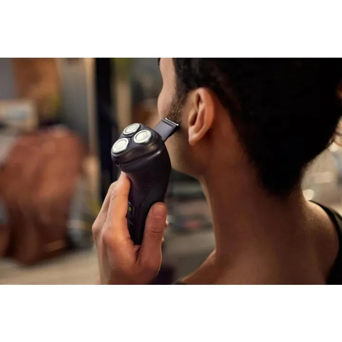Philips X3021 Rasoir Électrique Rechargeable 3 Têtes Noir, Mouillé et Sec Philips X3021 Rasoir Électrique Rechargeable 3 Têtes Noir, Mouillé et Sec