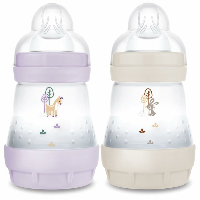MAM Lot de 2 Biberons Easy Start 160 ml - Lilas + Sable MAM Lot de 2 Biberons Easy Start 160 ml - Lilas + Sable