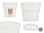Stefanplast Maceta Ethica Blanche 15 cm Plastique Recyclé avec Réservoir d'Eau 1,5 L (Set de 12)