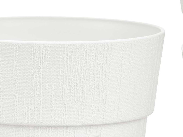 Stefanplast Maceta Ethica Blanche 15 cm Plastique Recyclé avec Réservoir d'Eau 1,5 L (Set de 12)