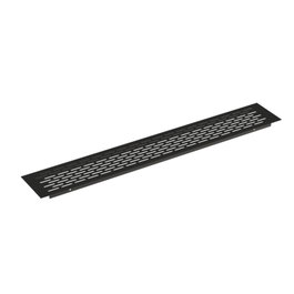 HERRAJES ALK Grille de ventilation pour plinthe noir 450x70 mm