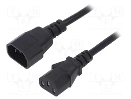 AKYGA Câble d'alimentation H03VV-F 3x0,5mm2 IEC C13 femelle - IEC C14 mâle 1,8m