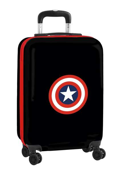 Safta - Valise Cabine 20" Captain America pour Enfant - 34,5 x 55 x 20 cm - Recommandé de 3 ans