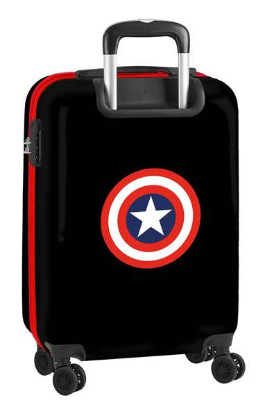 Safta - Valise Cabine 20" Captain America pour Enfant - 34,5 x 55 x 20 cm - Recommandé de 3 ans