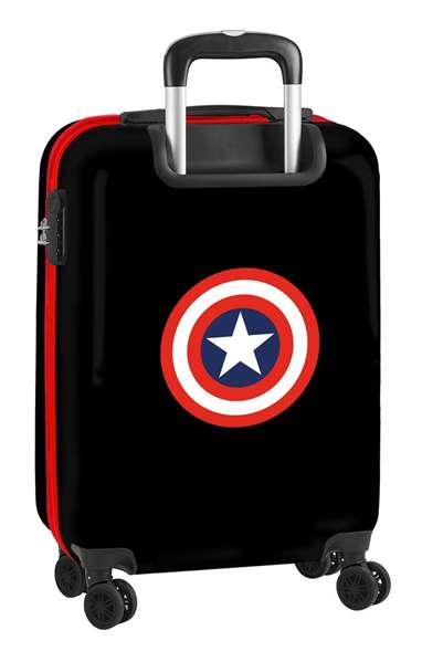 Safta - Valise Cabine 20" Captain America pour Enfant - 34,5 x 55 x 20 cm - Recommandé de 3 ans