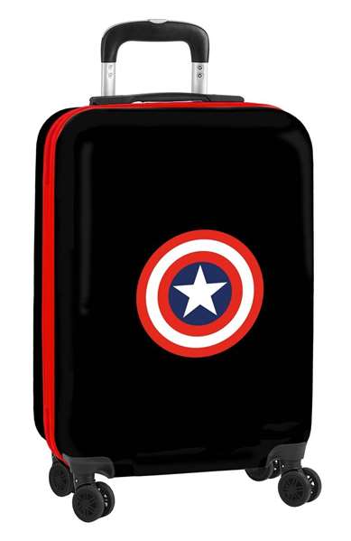 Safta - Valise Cabine 20" Captain America pour Enfant - 34,5 x 55 x 20 cm - Recommandé de 3 ans