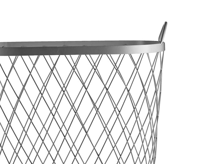 Giftdecor Cesto métallique argenté avec anses 31 x 54.7 x 46.5 cm (Set de 4)