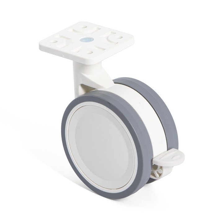 STAMPMATIC Roulette Pivotante Vega Caoutchouc Ø75 Plaque Blanche Sans Frein STAMPMATIC Roulette Pivotante Vega Caoutchouc Ø75 Plaque Blanche Sans Frein